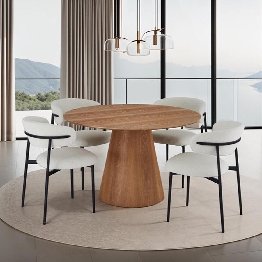 Giga Meubel Eetkamertafel Eiken Naturel 120x120x76cm Eetkamertafel Tango