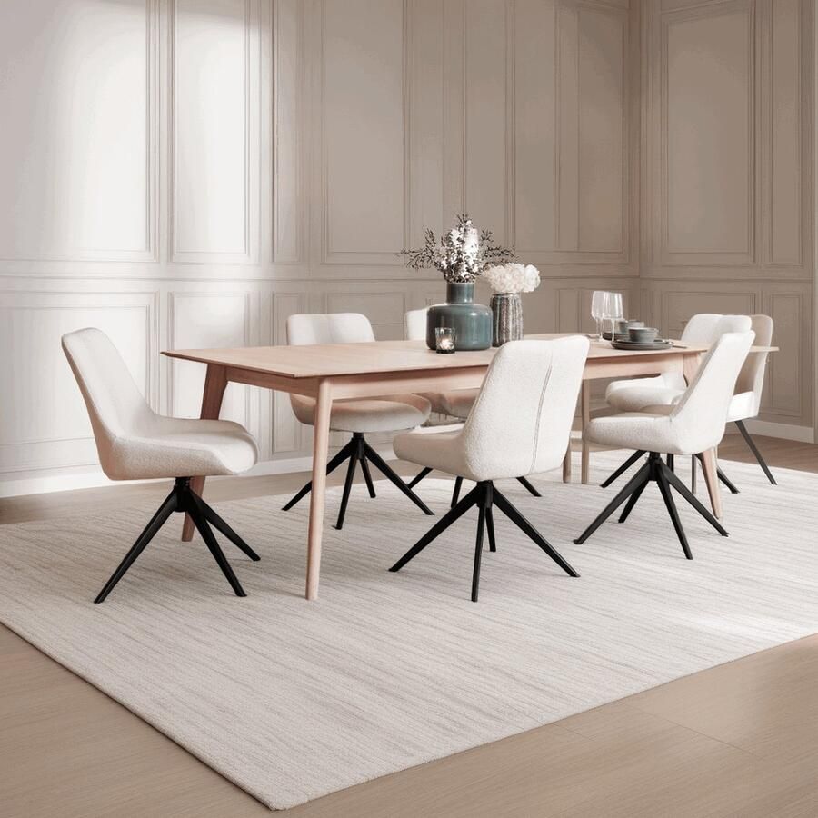 Giga Meubel Eetkamertafel Naturel Eikenhout 220x105x75cm Eetkamertafel Porto - Foto 2