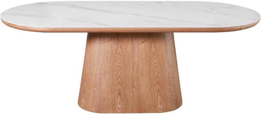 Giga Meubel Eettafel Alba Wit Keramiek Naturel 200x90x77cm
