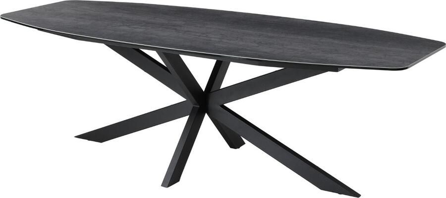 Giga Meubel Eettafel Deens Ovaal 240cm Keramisch Grijs X-Poot Alicia