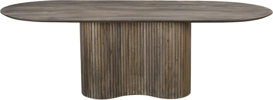 Giga Meubel Eettafel Ovaal 200cm Bruine Tafel Mangohout Japandi Stijl Eettafel Ava - Foto 3