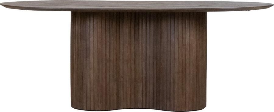 Giga Meubel Eettafel Ovaal 200cm Donkerbruine Tafel Mangohout Japandi Stijl Eettafel Ava - Foto 11