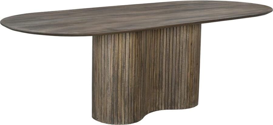 Giga Meubel Eettafel Ovaal 300cm Bruine Tafel Mangohout Japandi Stijl Eettafel Ava - Foto 2