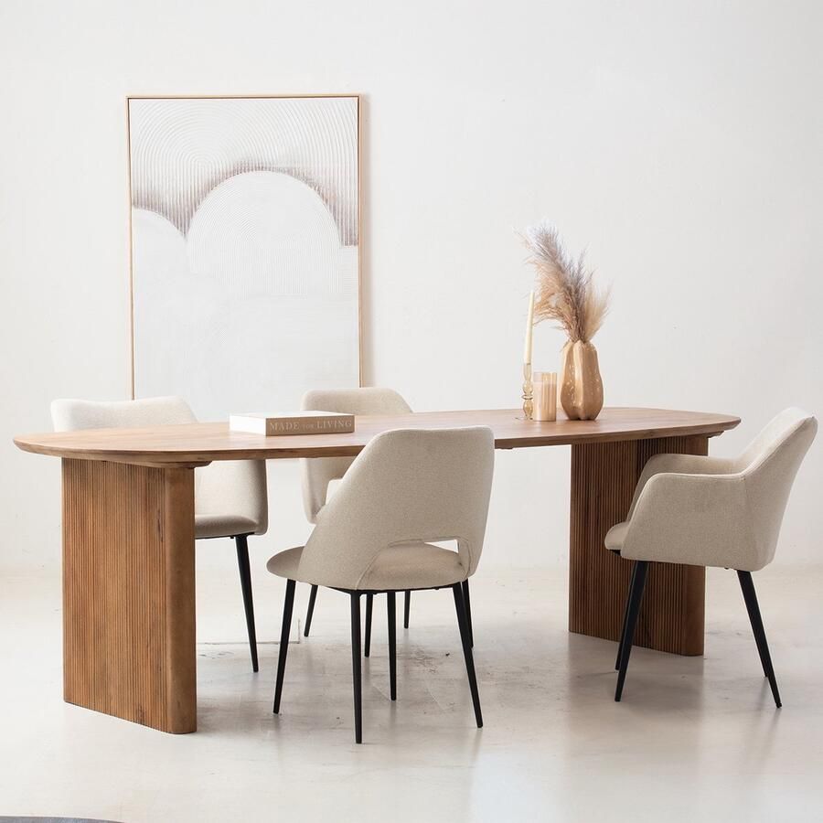 Giga Meubel Eettafel Aya Deens Ovaal Mangohout Naturel 180cm