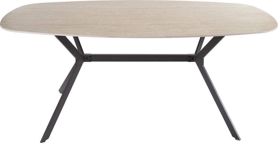 Giga Meubel Eetkamertafel Ceramic Deens Ovaal Travertinlook 180cm