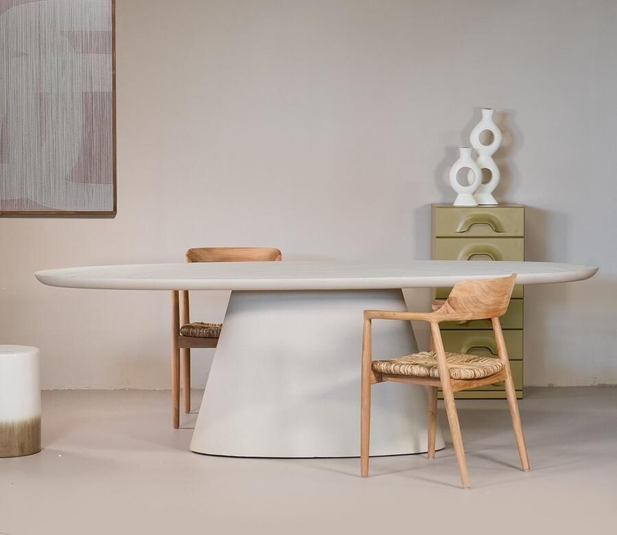 Giga Meubel Eettafel Ovaal 240cm Beige Eco Composiet Cleo