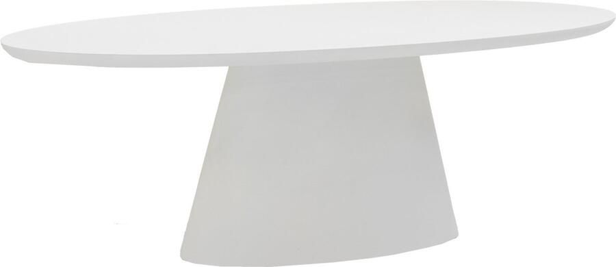 Giga Meubel Eettafel Ovaal 160cm Wit Eco Composiet Acryl Coating Cleo