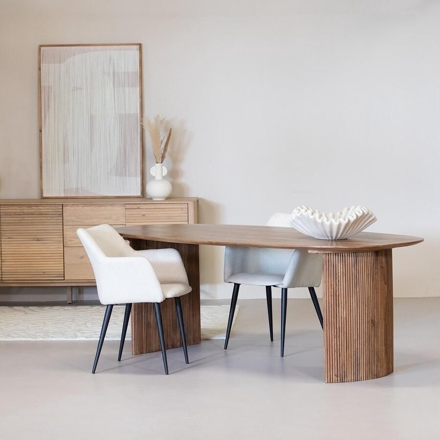 Giga Meubel Eettafel Deens Ovaal 200cm Bruin Mangohout Feline - Foto 2