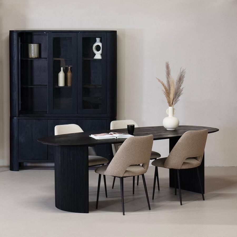 Giga Meubel Eettafel Deens Ovaal 200cm Zwart Mangohout Feline - Foto 2