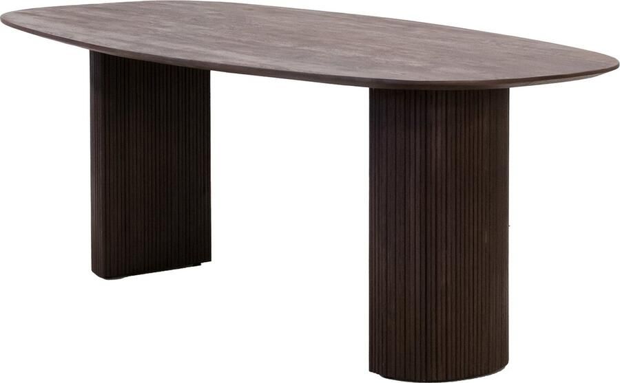 Giga Meubel Eettafel 220cm Deens Ovaal Donkerbruin Mangohout - Foto 2