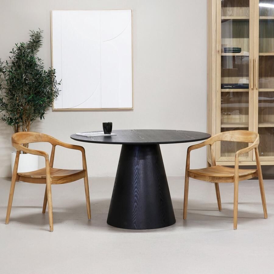 Giga Meubel Eettafel Rond Zwart 120x120x75cm Fynn - Foto 2