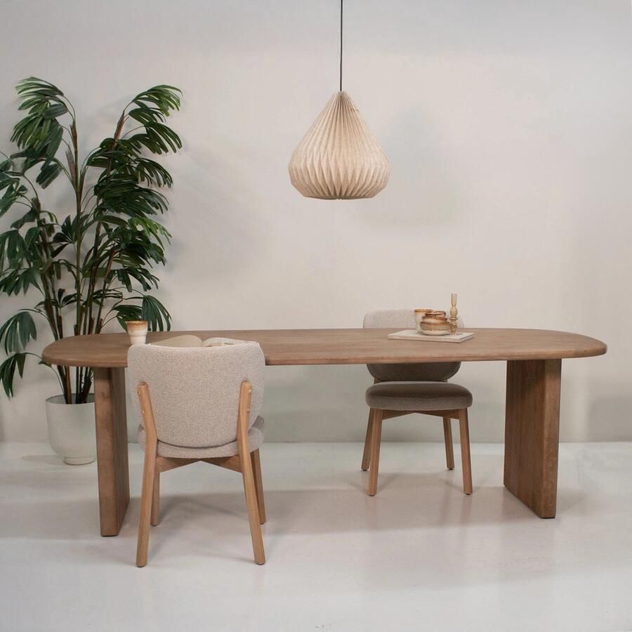 Giga Meubel Eettafel Gin Deens Ovaal 240x100x77cm Naturel