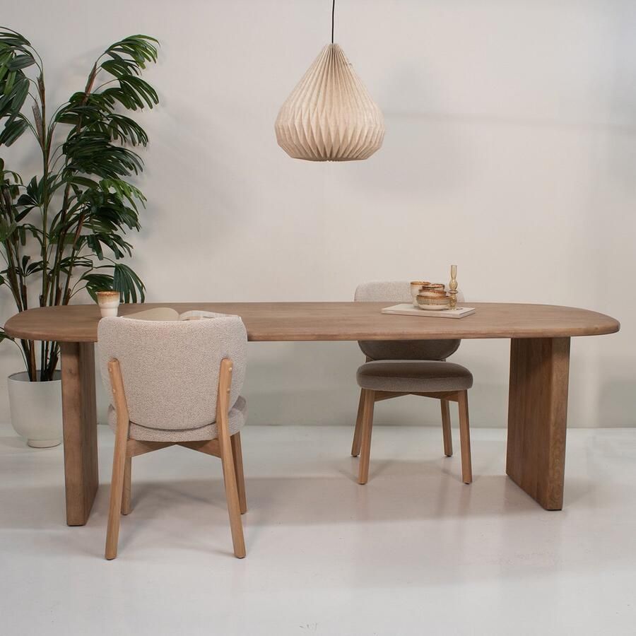 Giga Meubel Eettafel Deens Ovaal Naturel 200x100x77cm Gin