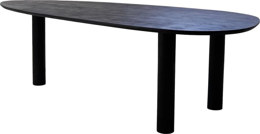 Giga Meubel Eettafel Hana Organisch 210cm Mangohout Zwart