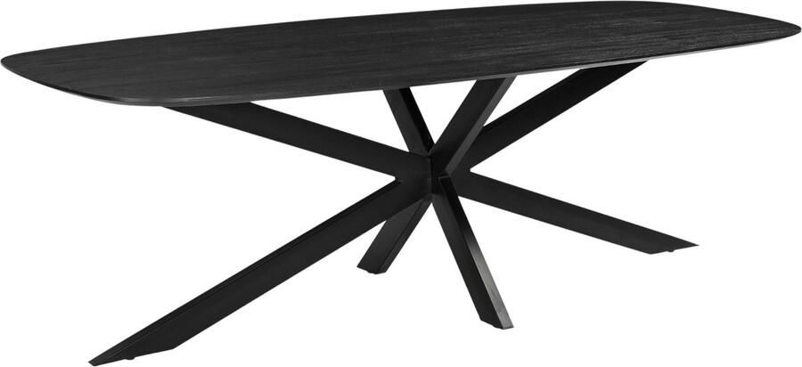 Giga Meubel Eettafel Zwart Mangohout Deens Ovaal 200cm Eettafel Jordan - Foto 4