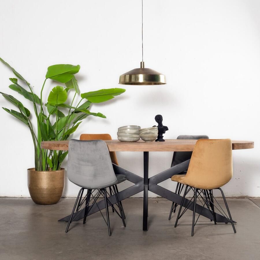 Giga Meubel Ovale Eettafel 200cm Mangohout & Metaal Eettafel Mansour - Foto 3
