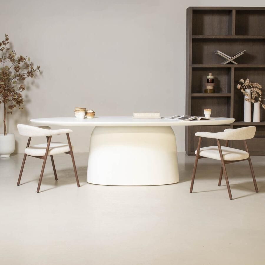 Giga Meubel Eettafel Myrna Ovaal Wit Eco Composiet 240cm