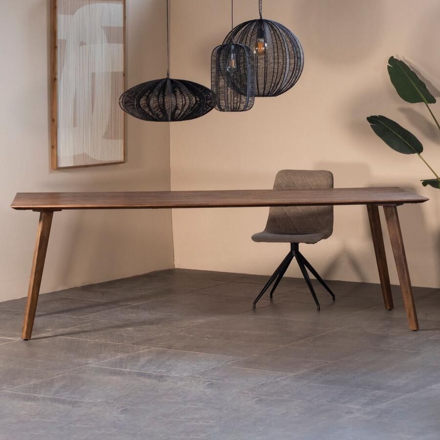 Giga Meubel Eettafel Hout 240cm Mangohout Donkerbruin Eettafel Oslo - Foto 2