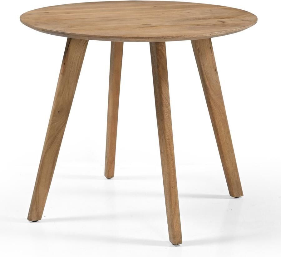 Giga Meubel Eettafel Rond Naturel Mangohout 90x90x76cm Oslo - Foto 2