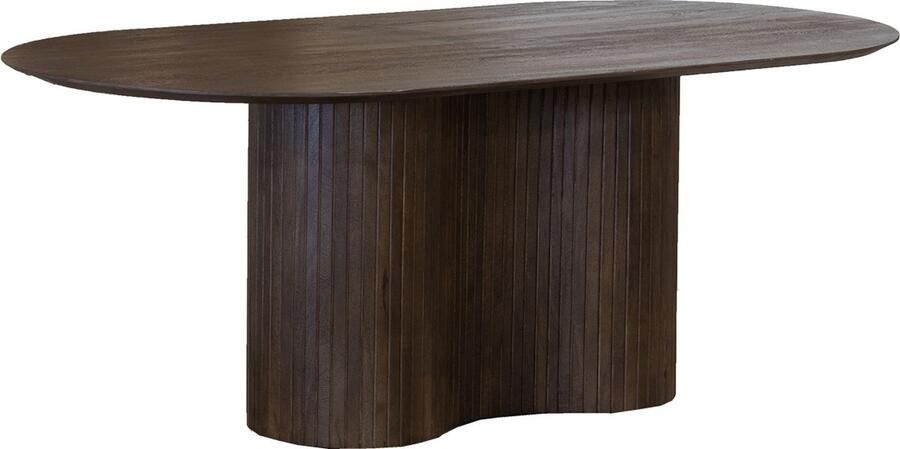 Giga Meubel Eettafel Ovaal 300cm Donkerbruine Tafel Mangohout Japandi Stijl Eettafel Ava - Foto 6