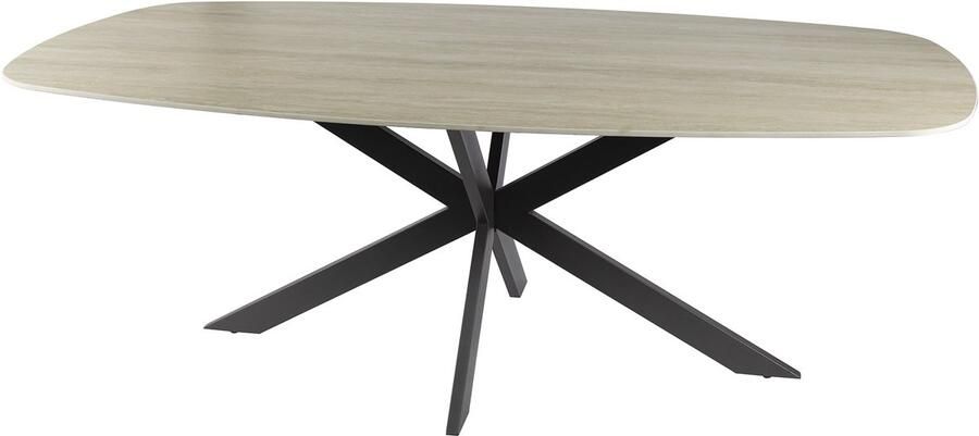 Giga Meubel Eetkamertafel Romano Deens Ovaal Travertinlook 215cm