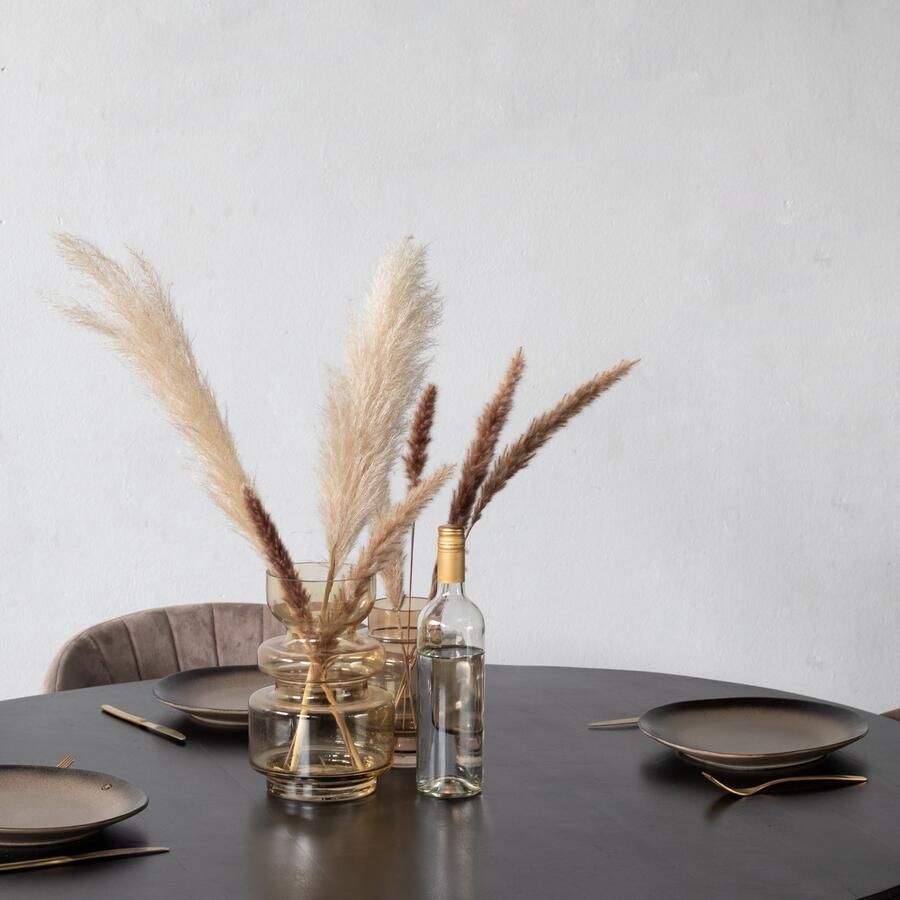 Giga Meubel Eettafel Rond 130cm Zwart Mangohout & Metaal Tafel Batti - Foto 4