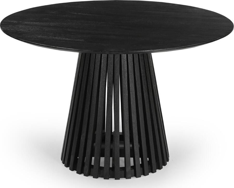 Giga Meubel Eettafel Rond 120cm Zwart Acaciahout Seppe - Foto 2