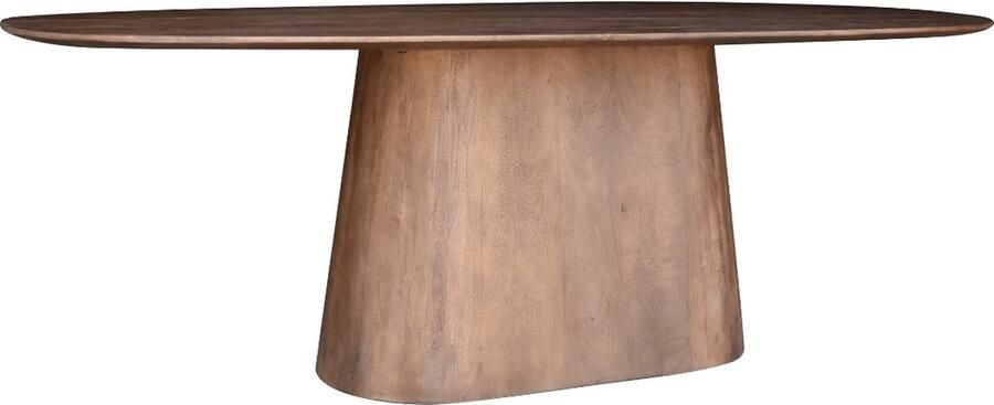 Giga Meubel Eettafel Stijn Deens Ovaal 220cm Mangohout Donkerbruin