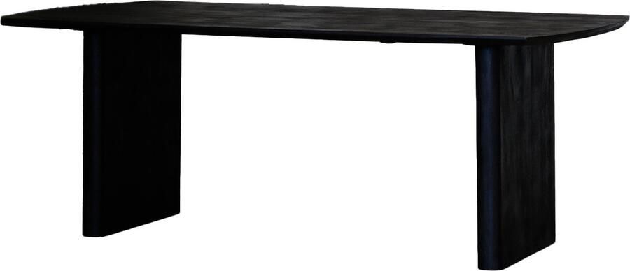 Giga Meubel Eettafel Zwart 300cm Rechthoek Mangohout Tomeo