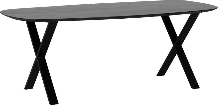 Giga Meubel Eettafel Zwart Deens Ovaal Mangohout 240cm Tafel Gordon - Foto 2