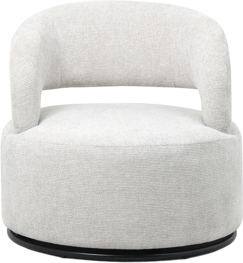Giga Meubel Draaifauteuil Stof Beige Hoogte Rugleuning 77cm Eliza - Foto 3