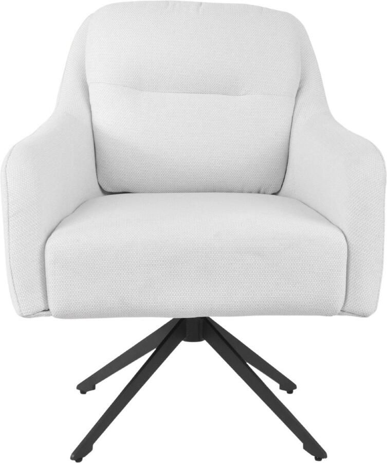 Giga Meubel Fauteuil Beige Draaibaar Stof en Metaal Fauteuil Matthias