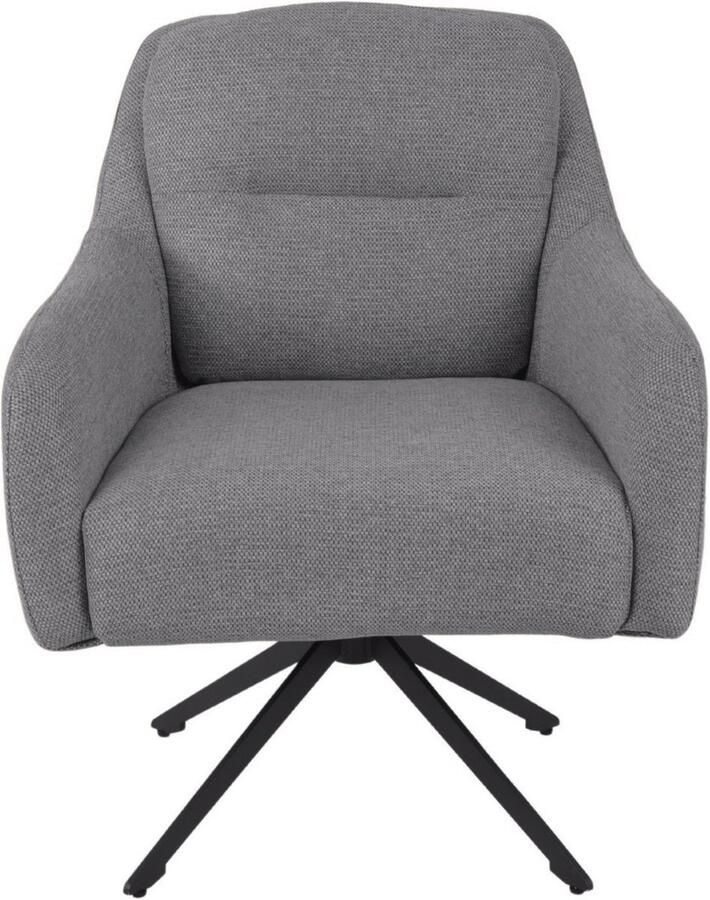 Giga Meubel Fauteuil Taupe Draaibaar Stof en Metaal Fauteuil Matthias