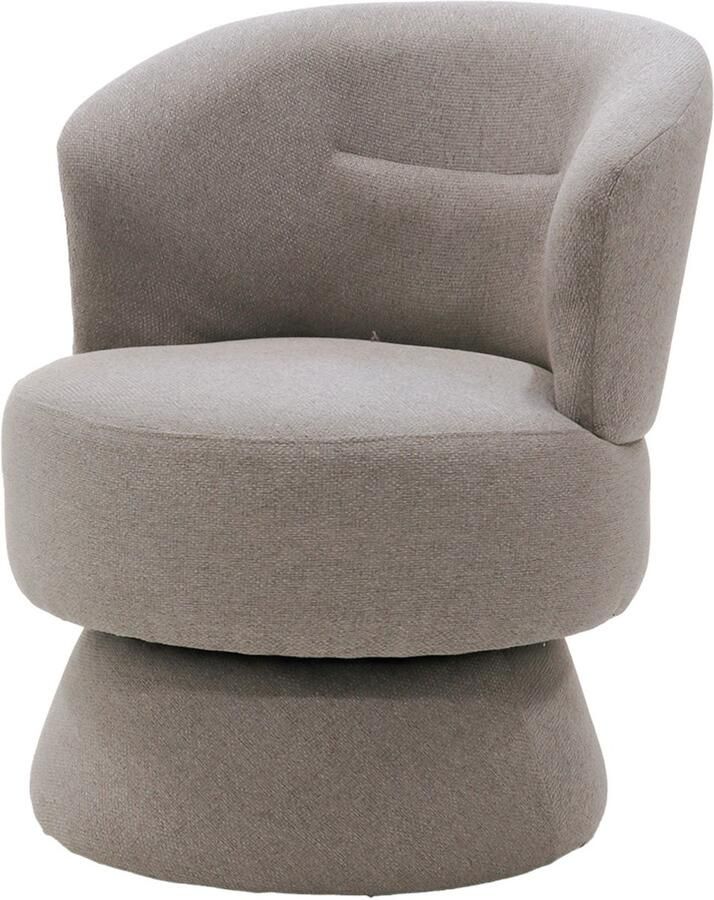 Giga Meubel Draaifauteuil Taupe Stof Zithoogte 45cm Moïse