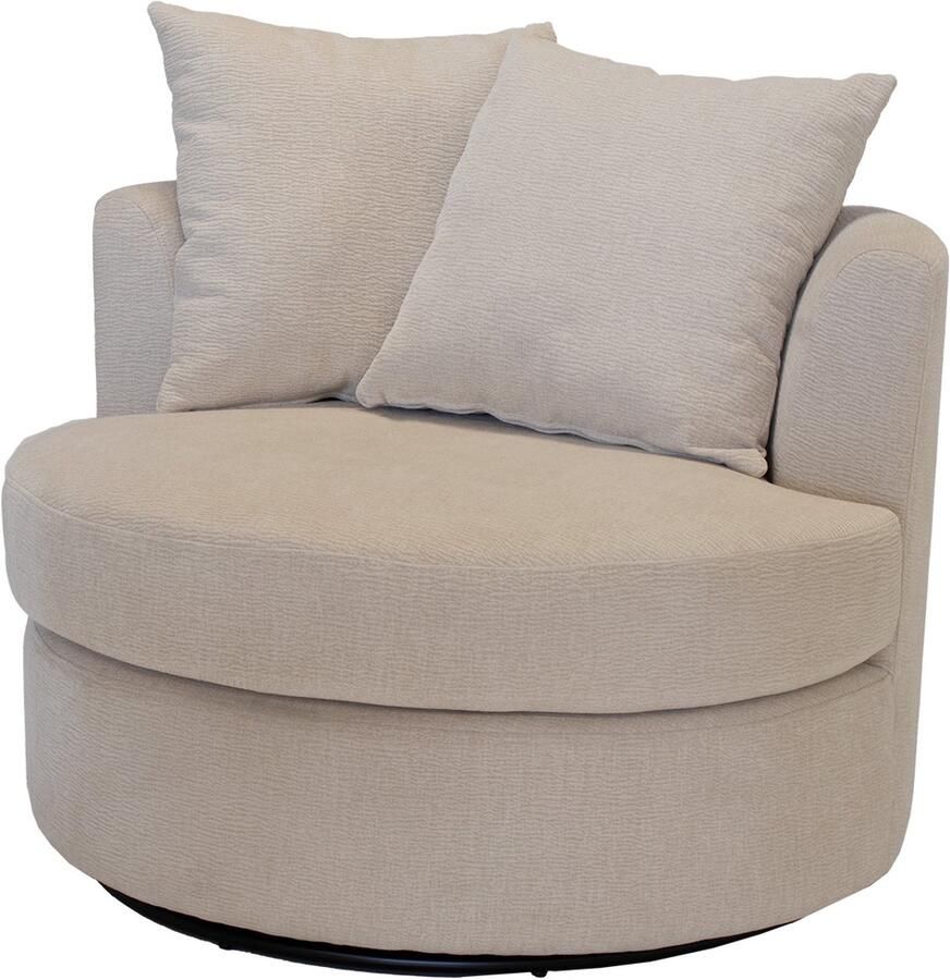 Giga Meubel Fauteuil Thony Luxe Draaibaar Beige Zithoogte 46cm