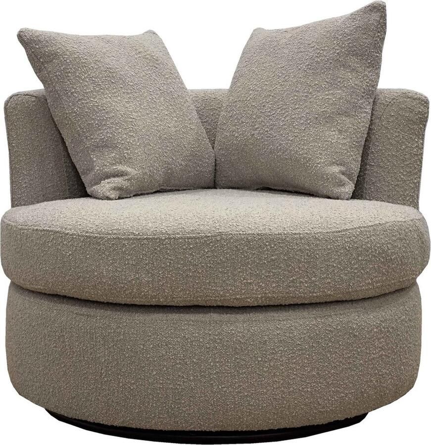 Giga Meubel Draaifauteuil Rond Taupe Stof Draaifauteuil Thony - Foto 2