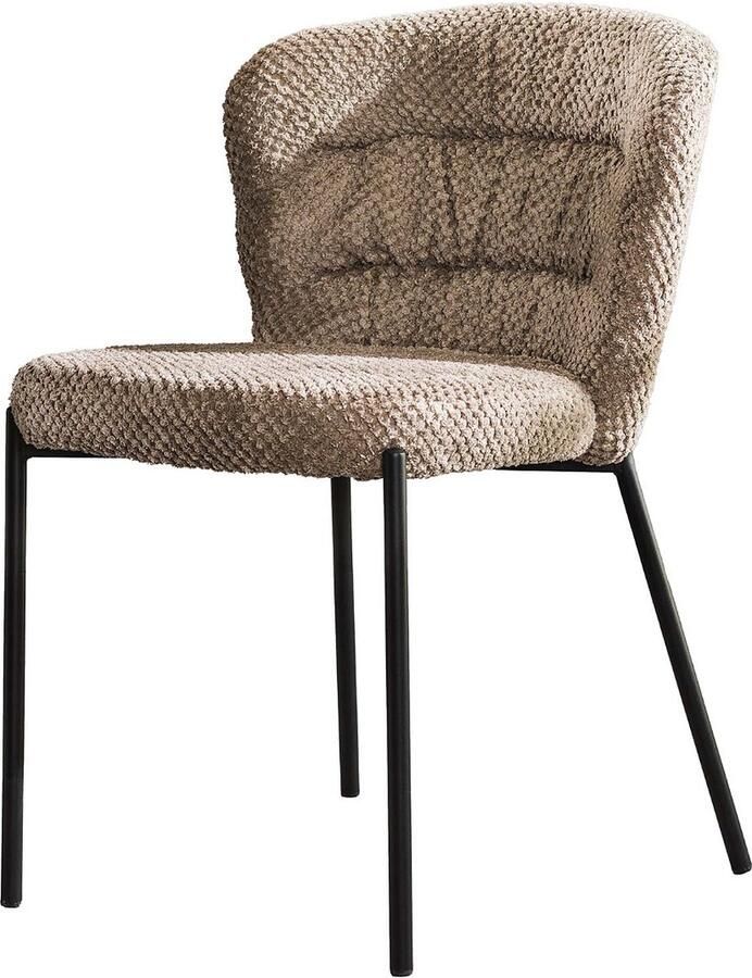 Giga Meubel Eetkamerstoel Stof Textiel Taupe Exl. Armleuning 56x59x79cm Giga Living