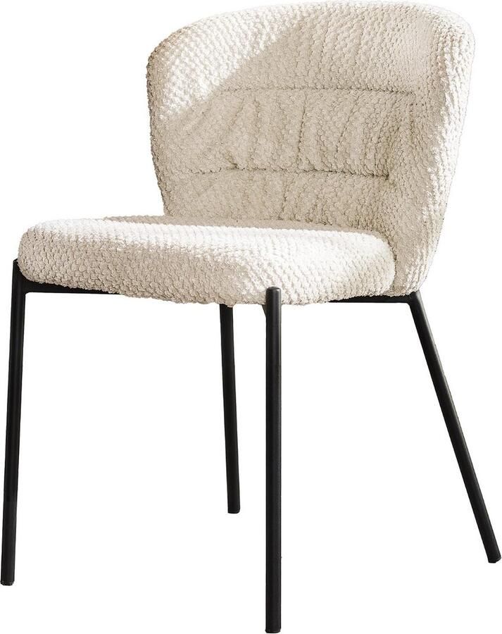 Giga Meubel Eetkamerstoel Stof Textiel Wit Exl. Armleuning 56x59x79cm Giga Living