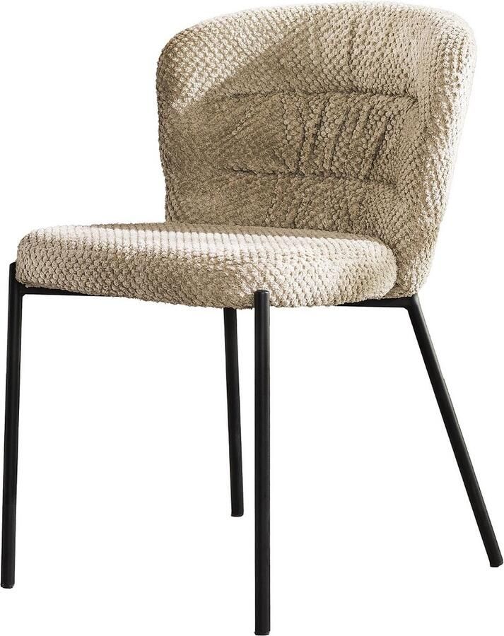 Giga Meubel Eetkamerstoel Stof Textiel Zand Exl. Armleuning 56x59x79cm Giga Living