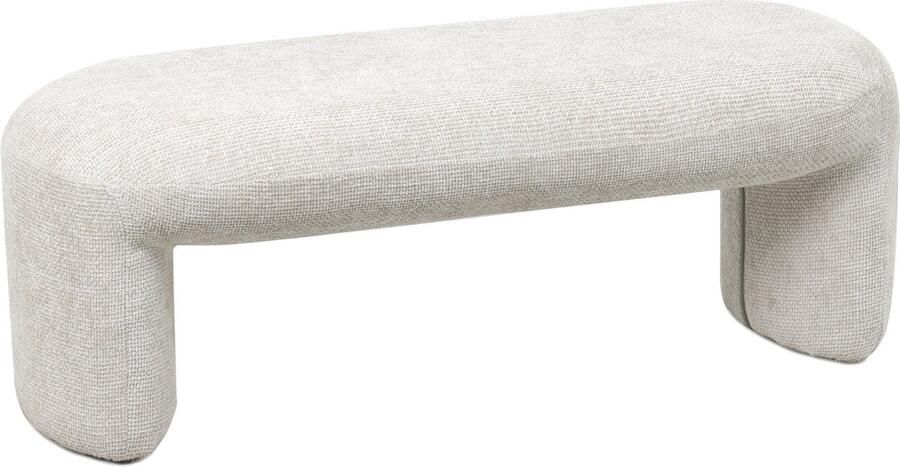 Giga Meubel Bankje Beige Stof|Textiel Scandinavisch 110x45x40cm - Foto 3