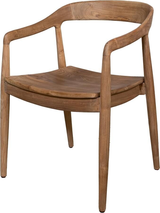 Het Mandenhuys Eetkamerstoel Teakhout Naturel Zithoogte 45cm - Foto 2