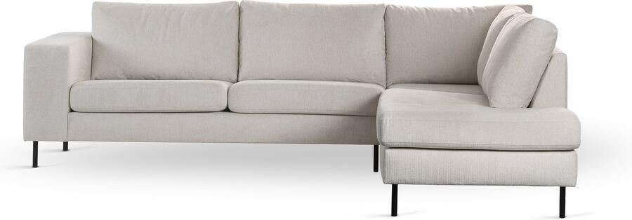 Giga Meubel Hoekbank 3-Zits Vierkant Stof Beige Rechts 265x208x81cm Lord