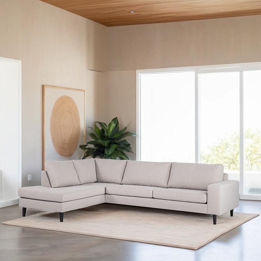 Giga Meubel Hoekbank Grijs Stof 3-Zits Links Cover