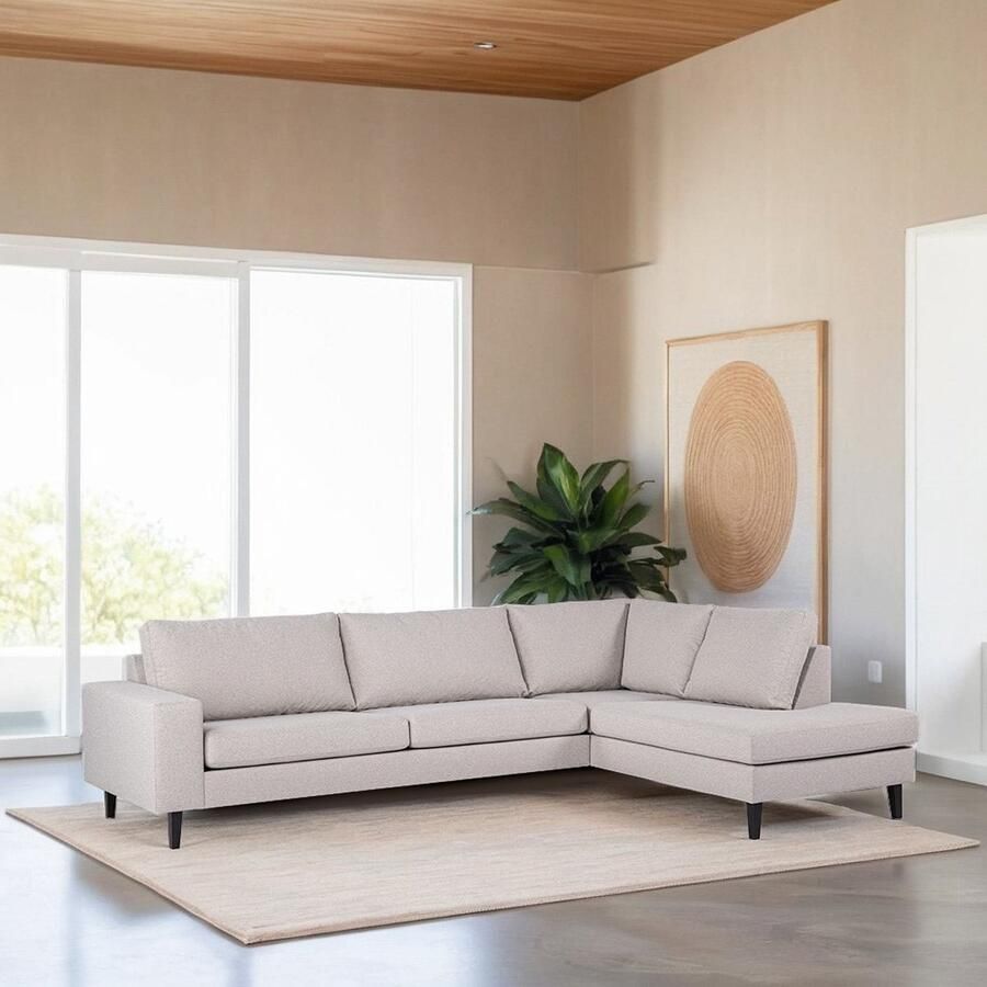 Giga Meubel Hoekbank Grijs Stof 3-Zits Rechts Cover