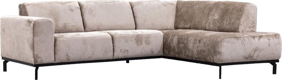 Giga Meubel Hoekbank Taupe 3-Zits Rechts 256x188x77cm Monza