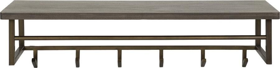 Giga Meubel Kapstok Ferro Hoedenplank Brons 6-Haken 100x33x26cm