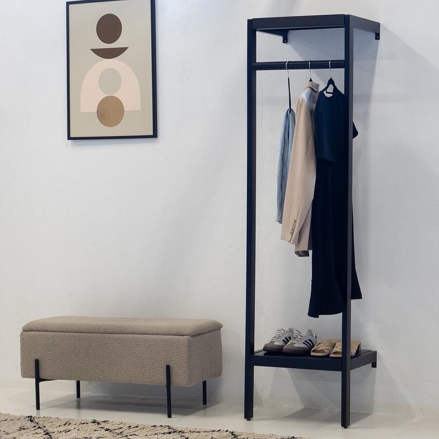 Giga Meubel Kapstok Manoué Zwart Metaal 50x40x185cm