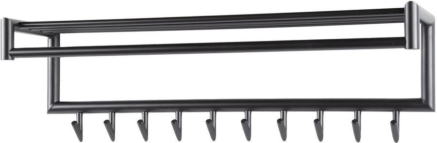 Giga Meubel Kapstok Roede Ronde Buis Donkergrijs Metaal 10 Haken