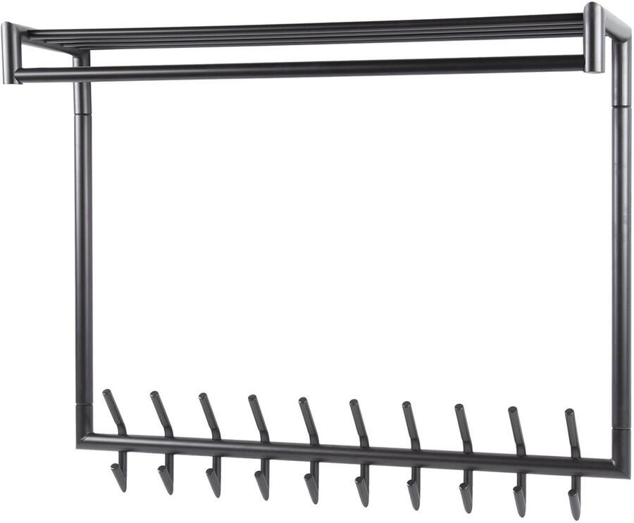 Giga Meubel Kapstok Roede Ronde Buis Hoog Donkergrijs 20 Haken