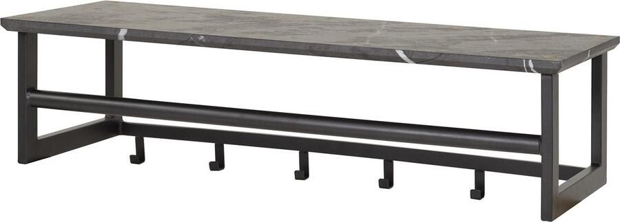 Giga Meubel Kapstok Roede Zwart Metaal 6 Haken 80x30x24cm